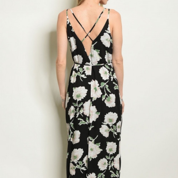 Black floral maxi dress - Picture 3 of 3